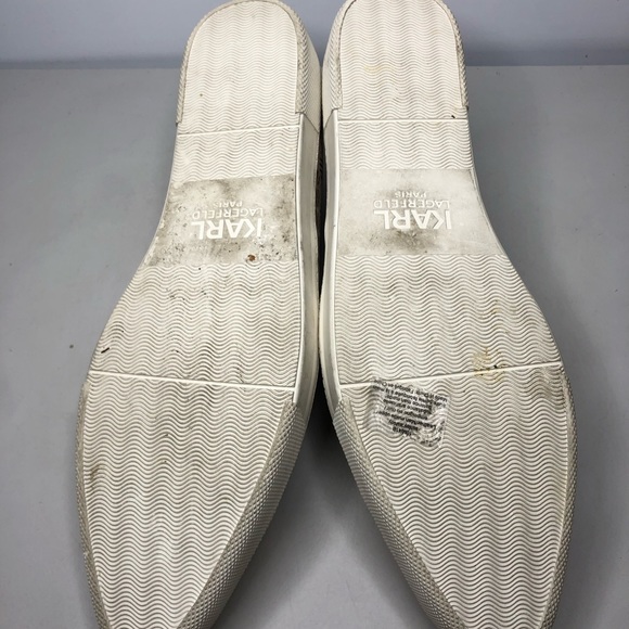 Karl Lagerfeld Rose Gold Leather Cut Out Cap Toe Slip On Sneaker Shoes Women 41B - Picture 16 of 16